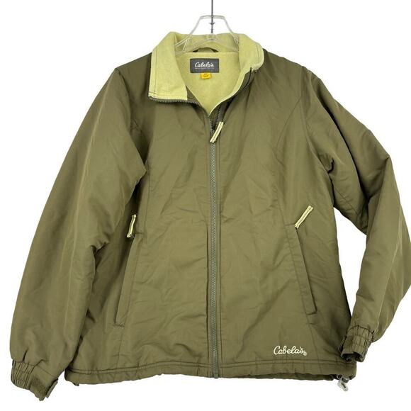 Cabela's Softshell Jacket Fleece Lined Full Zip Pockets Olive Green Women's M - Picture 1 of 13